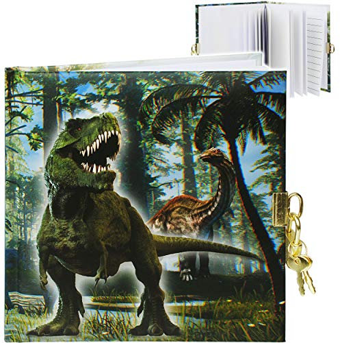 alles-meine.de GmbH Schlüssel & Schloss - Tagebuch/Notizbuch/Poesielabum - Dinosaurier - Dino T-Rex - blanko weiß - gebunden - 96 Seiten - Dickes Buch - Notizen/Poesiebuch ..