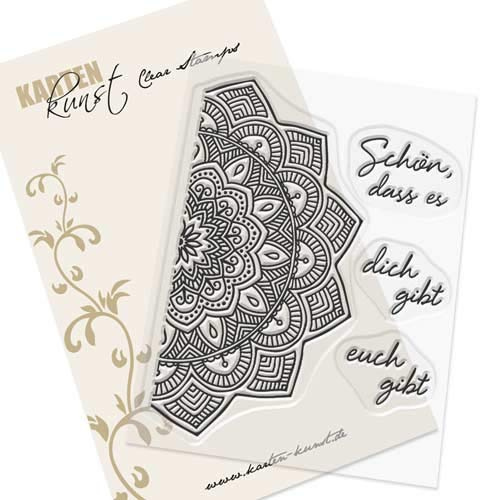 Karten-Kunst Clear Stamps KK-0158 Stempel Mandala Schön dass es Dich gibt Silikonstempel