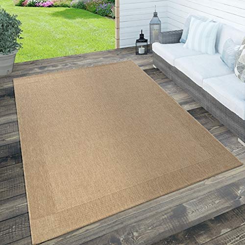 Paco Home Teppich Indoor-Outdoor, moderner Jute-Look in natürlicher Sisal Optik, robust & wetterfest, ideal für Terrasse Wohnzimmer & Küche, Grösse:140x200 cm, Farbe:Beige