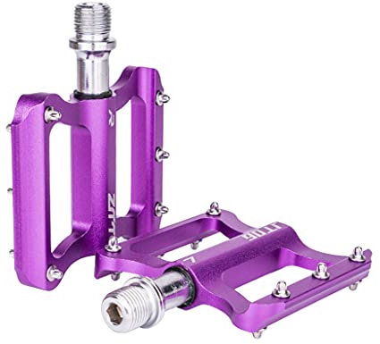 Amagogo Fahrrad Pedale, rutschfeste Langlebige leichte Aluminiumlegierungs Fahrrad Flachpedale, Versiegelte Lagerpedale für Gebirgsstraßen Fahr, Lila