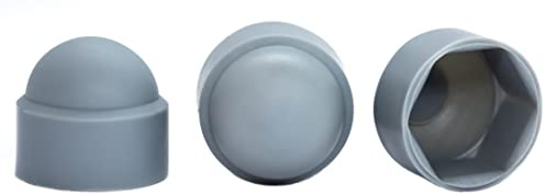 Grå M6 (10 mm skiftnyckel) plast mutter och bult skyddande kupol lock (förpackning med 20)