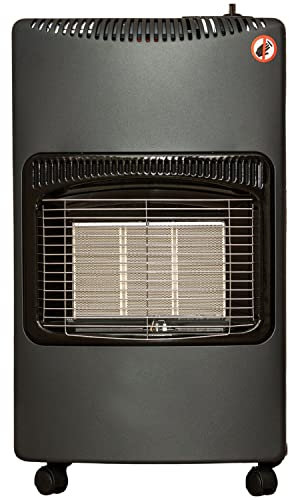 YORKSHIRE HOMEWARE 4.2kw Calor Gas Heater |Portable Cabinet Heaters for Home, Office | Indoor Calor Space Heater with Regulator & Hose | 3 Heating Level Settings | Foldable Design, Black