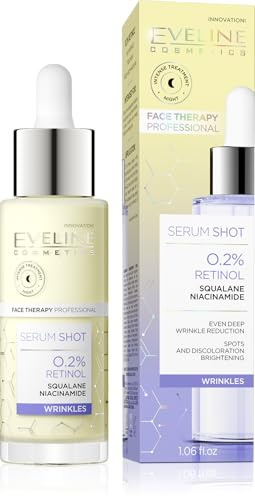Eveline Cosmetics Face Therapy Professional Anti-Aging Serum Shot mit 0,2% Retinol für Gesicht, Hals & Dekolleté - Straffende & Feuchtigkeitsspendende Behandlung, 30ml
