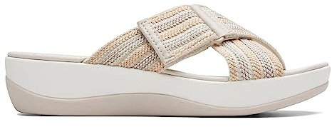 Clarks Cloudsteppers Women's Arla Wave, Beige Combi Textile, 7.5 Wide US