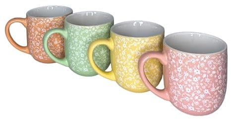 HOMELOX Set of 4 Mugs Tea Coffee Cups Kitchenware Mug Premium Quality Multicolour