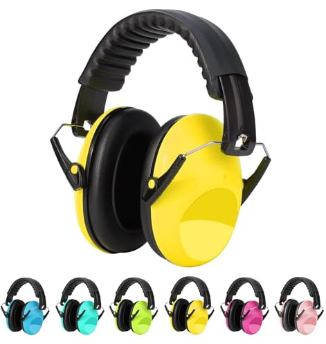 Kriogor Ear Defenders Children Noise Cancelling Headphones Passive Sound-Blocking Earmuffs 26dB SNR, Adjustable Kids Ear Defenders Protector for 2+ Year Old Boys Girls Autism Toddlers Children(Yellow)