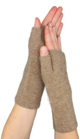 Native World Damen Possum Handgelenkwärmer aus Merinowolle, Handwärmer, fingerlose Handschuhe, Fäustlinge für Frauen (Nerz)