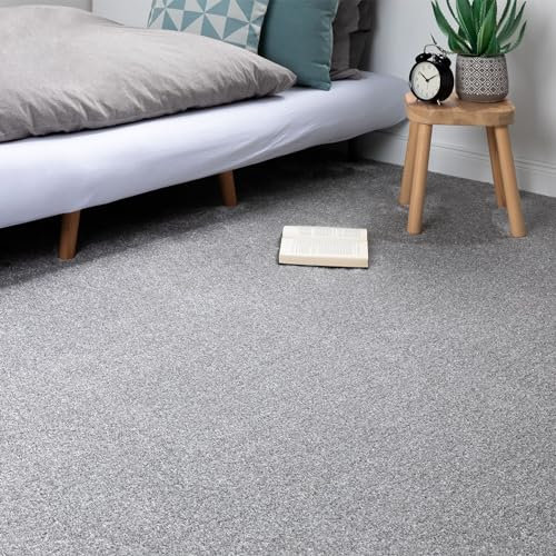 Steffensmeier Teppichboden Sardinien Meterware | Auslegware für Kinderzimmer Wohnzimmer Schlafzimmer | Grau, Größe: 200x700 cm