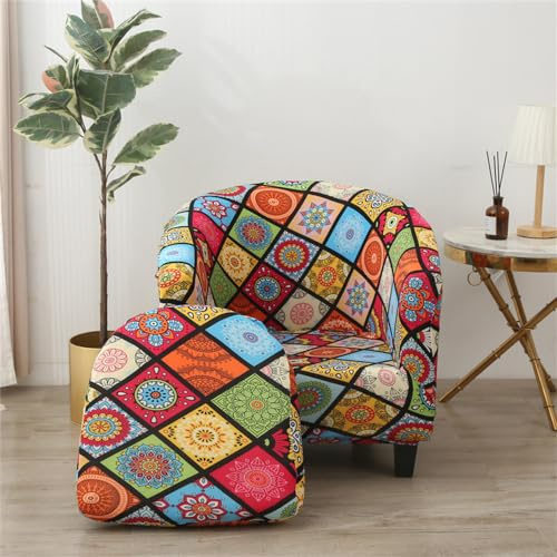Morbuy Sesselbezug Stretch, 2er Set Sessel Überzug Universal Sesselhussen Waschbar Sesselüberzug Hussen Cocktailsessel Clubsessel Überzug - Weich, Elastisch (Boho)