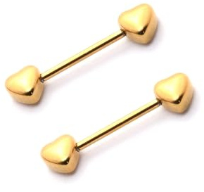 14G Anneaux De Téton Minimalistes En Forme De Cœur En Acier Inoxydable, Anneaux De Langue Droite, Barre d'Haltère, Piercing, Bijoux De Corps, Cadeaux Pour Femmes Et Filles
