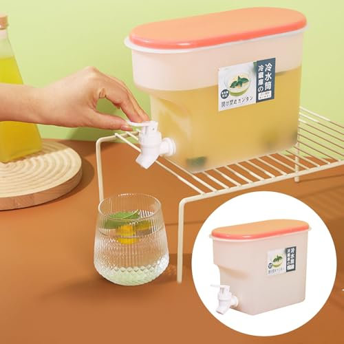 Prime 3.5L Slim Fridge Water Dispenser with Tap - Travel Desktop Container Beverage Tank Drink Refillable Shelf Great for Office Camping Juice Drinks Cocktail - Holds 3.16 litres