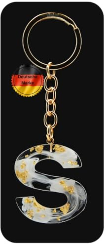 KEYSPACE Schlüsselanhänger Buchstabe-süße Buchstaben Anhänger Gold Weiß-elegant personalisierte Schlüsselanhänger mit Namen-Schlüsselanhänger Name-kleine Geschenkideen Geburtstag Freundin