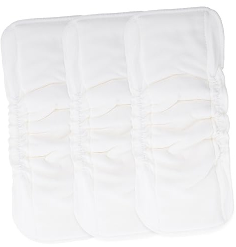 ifundom 3 Insertos para Pañales Reutilizables de Algodón Blanco, Transpirables y Lavables, para Recién Nacidos, Cómodos para Bebés