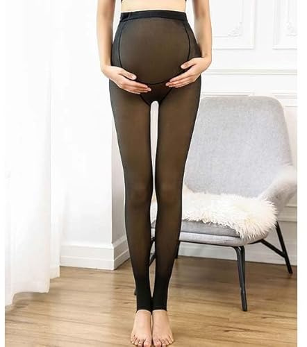 Générique Réglable Collants Thermiques pour Femme, Collant Maternité, Legging Femme, Bout Ouvert, Ne Se Plie Pas(Noir,Lint-Free)