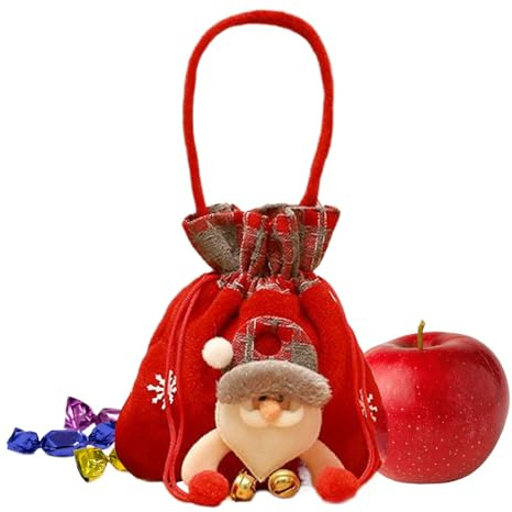 Weihnachtstaschen mit Kordelzug, Partytüten mit bunten Kordeln, Snacks zum | Verpacken von Snacks, Partyzubehör für Kinder und Erwachsene, gefüllt für Socken, für Kinder und Erwachsene