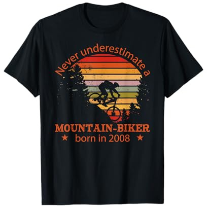 MTB Bike Ciclista Mountain-Biker Nacido 2008 Cumpleaños Bici Camiseta