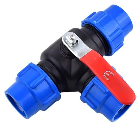 PpeiliL 1 valvola a Sfera a 3 Vie in PVC PE da 25 mm/32 mm/40 mm/50 mm - connettore rapido a T for irrigazione agricola e impianti Idraulici Domestici(50mm)