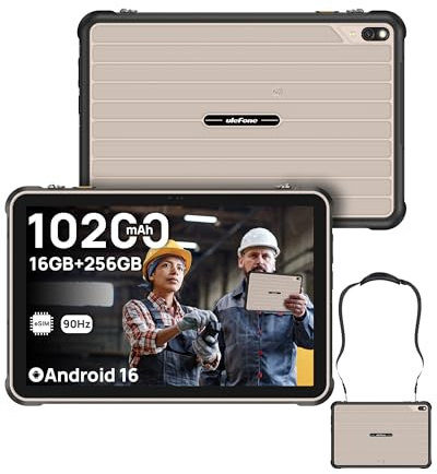 RugKing Pad 2 Pro Rugged Tablet 10.1'' 90Hz Android 16 16GB+256GB 10200mAh | 2TB TF,Built-in eSIM,Waterproof&Dustproof&Shockproof,Dual Speakers, 5G WiFi,3 Card Slots, 48MP+8MP Cameras, Gaming,NFC,FM