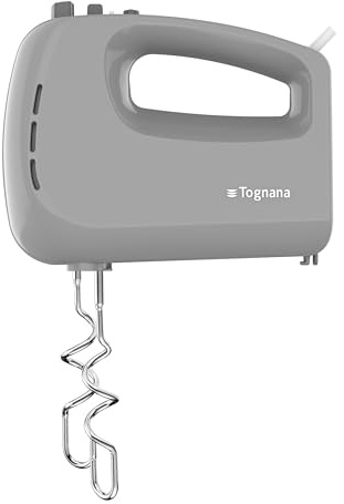 Tognana Iridea, Sbattitore elettrico da 400W con 5 velocità di lavorazione, plastica-acciaio inox, grigio perla