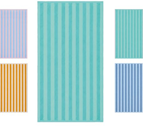 jilda-tex Strandtuch Stripe 90x180 cm Badetuch Strandlaken 100% Baumwolle | saugfähiges und schnelltrocknendes Material