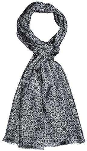 LORENZO CANA lyxig herr halsduk 100 % siden i harmoniska grautoner tryckt dubbelsidig sidenhalsduk sidenhalsduk män halsduk elegant tyg i Dandy Style 30 cm x 160 cm 8920211