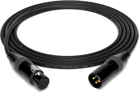 enoaudio Mogami 2534 Quad Professionel Studio Kabel Symmetrische Mikrofon | Neutrik Gold XLR female - XLR male | HiFi, Black, 0,5 m