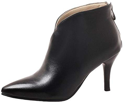 CUTEHEELS Women Fashion Kitten Heel Ankle Booties Black