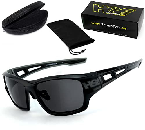 HSE SportEyes® | beschlagfrei, Winddicht, HLT® Kunststoff-Sicherheitsglas nach DIN EN 166 | Sportbrille, Radbrille, Sonnenbrille | Brille: 231