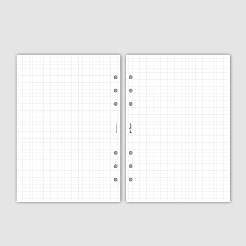 pen & pages® Kariertes Papier - Din A5-6 Löcher - Nachfüllpapier A5 Organizer, Notizpapier 14,8 x 21 cm