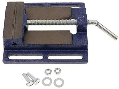 Backbayia Workbench Vice Swivel Bench Vice Adjustable Bench Vice Table Workbench for Pillar Drill, Silver