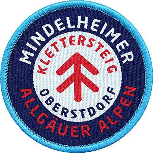 2 x Abzeichen Mindelheimer Klettersteig/Aufnäher gewebt 62 mm/Allgäuer Alpen Oberstdorf Allgäu Bergsteigen Klettern Deutschland