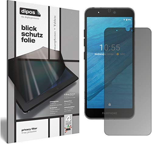 dipos Blickschutzfolie für Fairphone 3 | Displayschutz matt mit 4-Wege Sichtschutz-Effekt, Privacy Filter, passt perfekt, kratzfest, blasenfrei, selbstklebend