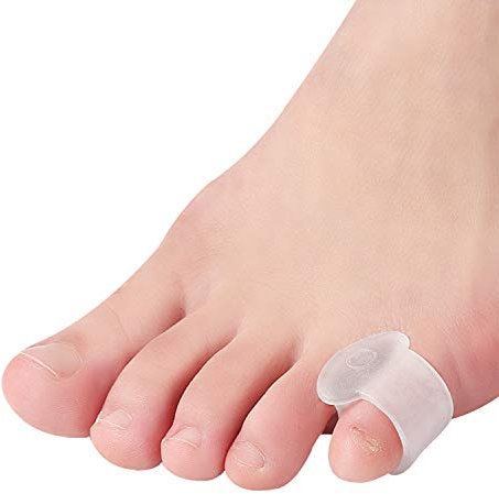 10 Pcs Pinky Toe Splint, Gel Toe Separators, Little Toe Straightener Hammer Toe for Men Women Walking, Running, Overlapping, Bunion Corrector and Bunion Relief (Transparent)