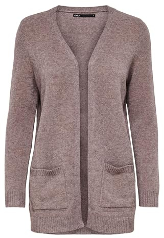 ONLY Damen Onllesly L/S Open Cardigan KNT Noos Strickjacke 15174274,Rose Browndetail:w. Melange,M