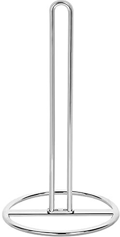 OBODING Paper Towel Holder - Free Standing, Silver - Fits Standard and Large Rolls - Countertop or Dining Table