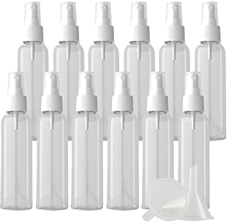 ZEOABSY 96 Pièces 60ml Vaporisateur Vide, Transparente Petits Vaporisateur en Plastique, Flacon Spray Vide, Atomiseur Parfum, Bouteilles avec Pompe de Pulvérisation Noir de Voyage