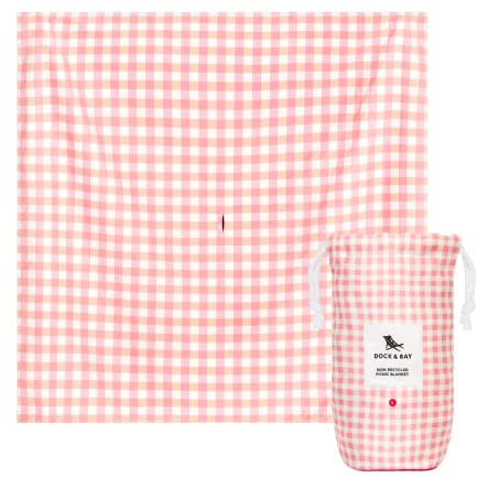 Dock & Bay Picknickdecke - Schnell trocknend und wasserfest - 100% recycelte Materialien - Large (170x170cm) - Strawberries & Cream