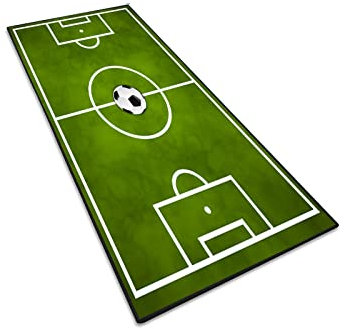 AEREY Spielteppich 120x360cm Teppich LäUfer Flur rutschfest Meterware Teppich Wohnzimmer Benutzerdefinierte LäNge Für Mädchen Junge Kurzflor Modern Spielfeld Fußball In Grün