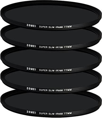 YIDOBLO Filtre infrarouge à rayons X 5 en 1 82 mm 680 + 720 + 760 + 850 + 950 nm pour appareil photo reflex numérique