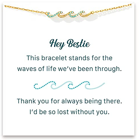 STORYJEWELLERY Friend Bracelet, Friendship Gifts for Women, Friend Birthday Gifts for Women, Friendship Bracelets, BFF Gift, Wave Bracelet