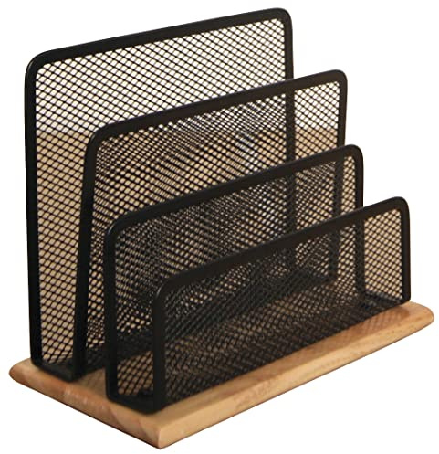 Sydney Briefhalter aus Mesh/Holz
