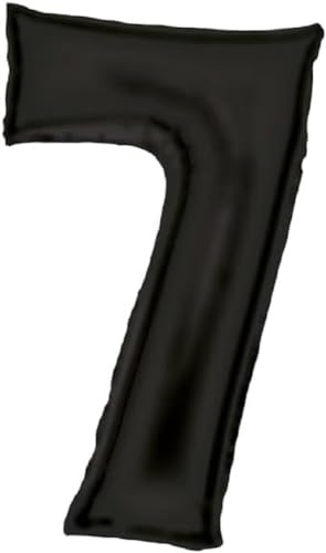 Große Zahl 7 Silk Lustre schwarz Folienballon N34 verpackt 86 cm