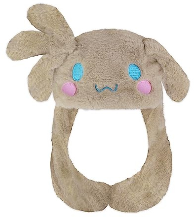 Roffatide Anime Weiße Hundeohren Springende Mütze Flauschige Beanie Mütze Weiche Warme Winter Kopf Tragen Niedliche Mützen für Frauen Braun