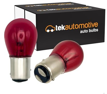 Tek Automotive PR21/5W 780 Brake & Tail Light Bulbs – 12V 21/5W BAW15d Twin Filament Red Bulbs (567) – Road Legal E-Approved, Twin Pack