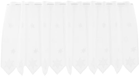 Gardinen Kranzusch Scheibengardine Sterne 60x140 cm H/B Weiß Bistrogardine Vorhang Küche 1er Pack