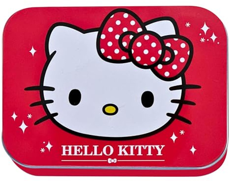 Hello Kitty Red Children's Plaster Licensed Product - Pack of 2 - Metal Box - 24 Plasters - Beautiful Design Plaster Storage Box for Children - Suitable for Backpack - Handbag