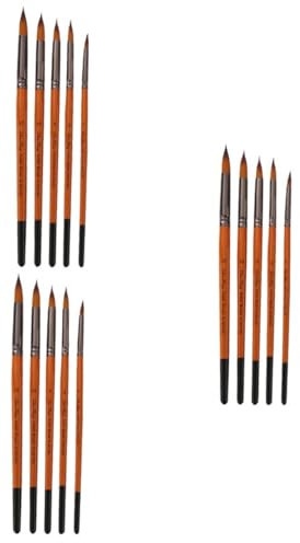 STOBOK 15stücke Teiliges Pinselset Für Künstler Holzgriff Nylonborsten Für Öl Und Acrylmalerei Für Schüler Und Hobbykünstler Vielfältig Einsetzbar Für Schule Und Veranstaltungen