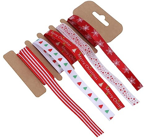 KONTONTY 1m Weihnachtsband Lang Mehrfarbiges Dekoband für Weihnachtsfeiern Geschenkband Packschnur Bastelprojekt-deko Stoffband für Diy-zubehör