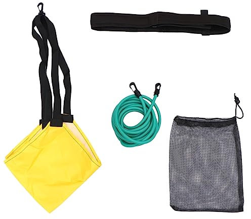POPETPOP Schwimmfallschirm Satz Schwimm Widerstandsgürtel Trainingsgerät Aus Elastischem Material Grün Mit Netztasche Für Erwachsene Und Kinder Schwimmkrafttraining Im Schwimmbad