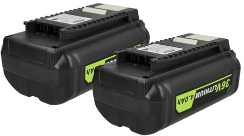 vhbw 2X Akku Ersatz für Ryobi OP4015 | BPL3650D, OP40201, OP4026, OP40261, OP4030, OP4026A für Werkzeug (4000 mAh, Li-Ion, 36 V)